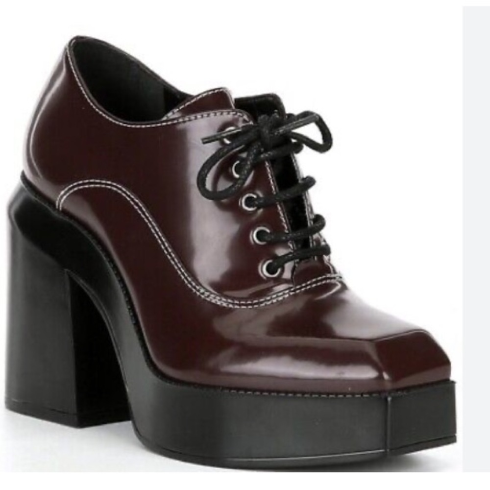 Gianni Bini Burgundy and Black Platform Heels